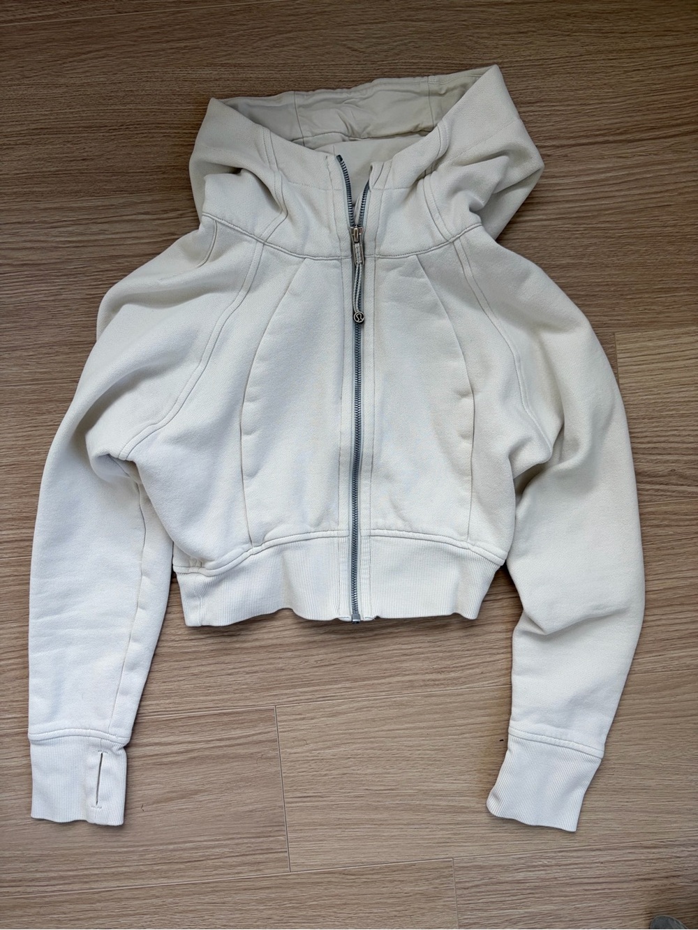lululemon athletica Cream Cropped Zip Hoodie